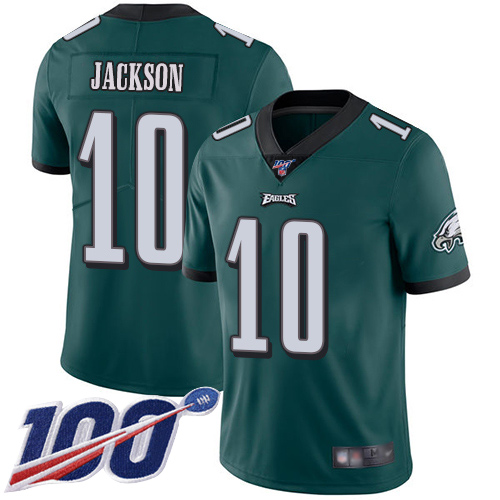 Philadelphia Eagles #10 DeSean Jackson Midnight Green Team Color Men's Stitched 100th Season Vapor Limited Jersey Men's