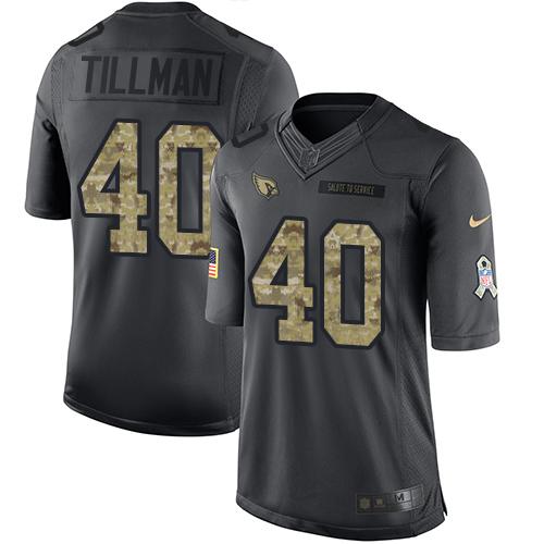 Cardinals #40 Pat Tillman Black Men's Stitched Limited 2016 Salute To Service Jersey