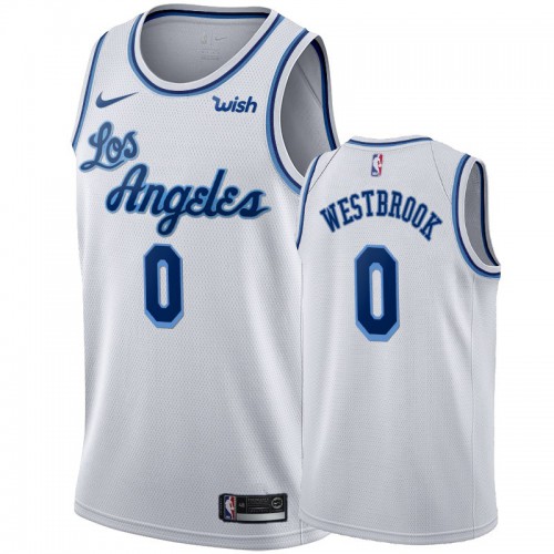 Los Angeles Lakers #0 Russell Westbrook White 2019-20 Hardwood Classic Edition Stitched Jersey Mens