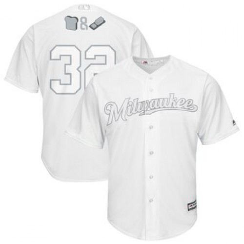 Milwaukee Milwaukee Brewers #32 Jeremy Jeffress Majestic 2019 Players' Weekend Cool Base Player Jersey White Men's