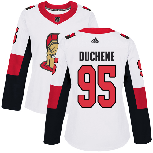 Adidas Ottawa Senators #95 Matt Duchene White Road Authentic Women's Stitched Jersey Womens