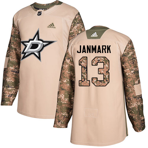 Adidas Dallas Stars #13 Mattias Janmark Camo Authentic 2017 Veterans Day Youth Stitched Jersey Youth