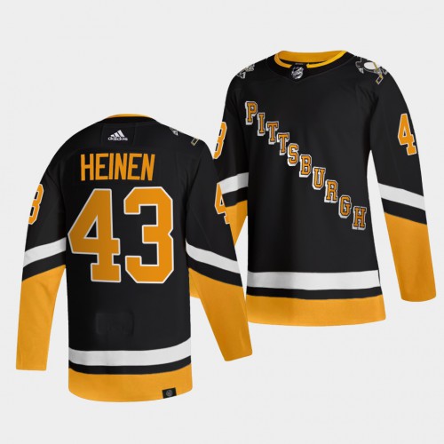 Adidas Pittsburgh Penguins #43 Danton Heinen Men's 2021-22 Alternate Authentic Jersey - Black Men's