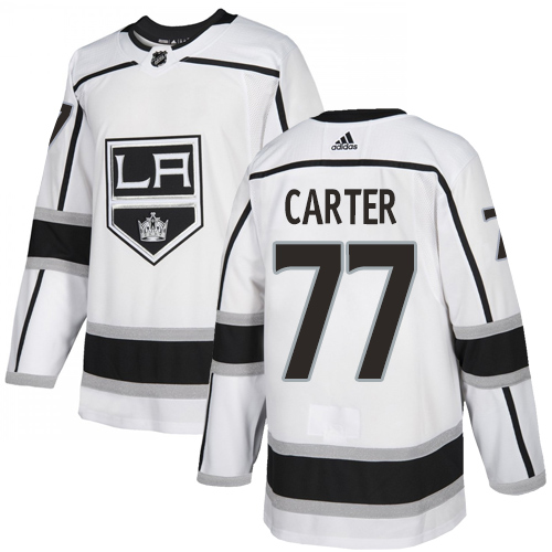 Adidas Los Angeles Kings #77 Jeff Carter White Road Authentic Stitched Jersey Men's