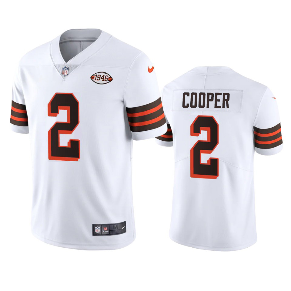 Men's Browns #2 Amari Cooper 1946 Collection Alternate Game Limited Jersey - White