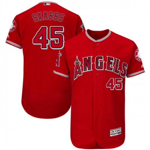 Los Angeles Angels of Anaheim #45 Tyler Skaggs Red Flexbase Authentic Collection Stitched Jersey Men's
