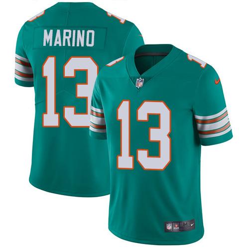 Dolphins #13 Dan Marino Aqua Green Alternate Youth Stitched Vapor Untouchable Limited Jersey