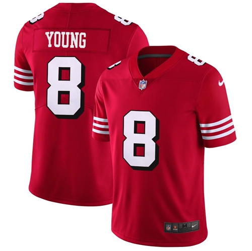 49ers #8 Steve Young Red Team Color Men's Stitched Vapor Untouchable Limited II Jersey