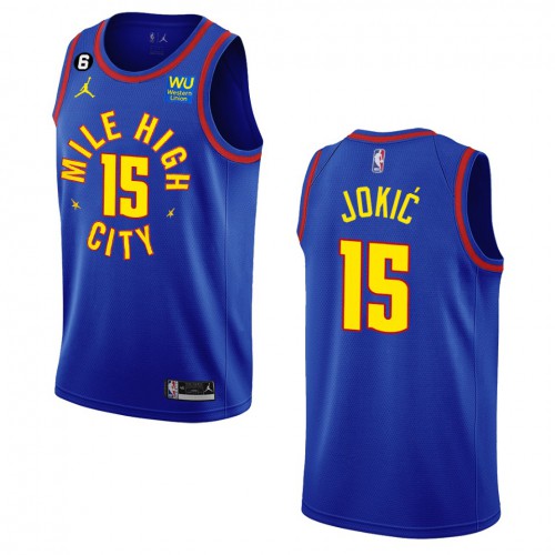 Denver Denver Nuggets #15 Nikola Jokic Navy Mens 2022-23 Statement Edition Jersey Mens