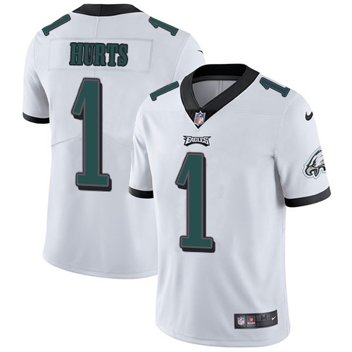 Eagles #1 Jalen Hurts White Men's Stitched Vapor Untouchable Limited Jersey