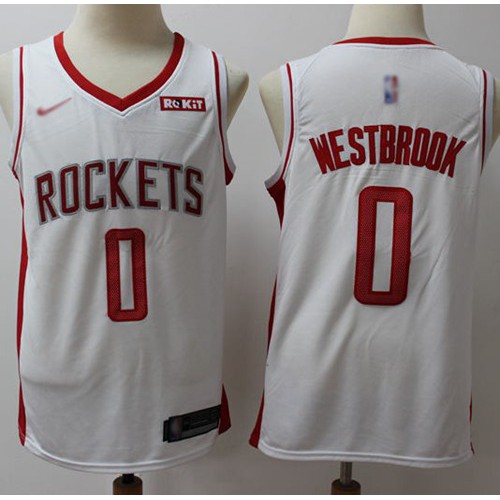 Houston Rockets #0 Russell Westbrook White Swingman Association Edition 2019/2020 Jersey Mens