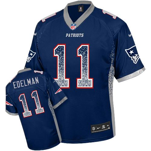 Patriots #11 Julian Edelman Navy Blue Team Color Youth Stitched Elite Drift Fashion Jersey