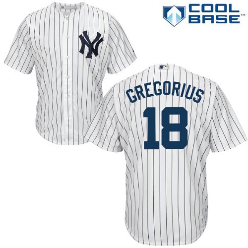 New York Yankees #18 Didi Gregorius White Cool Base Stitched Youth Jersey Youth