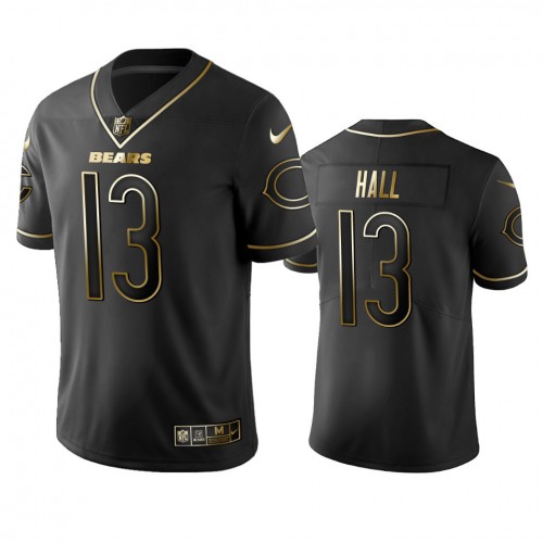 Chicago Bears #13 Marvin Hall Black Golden Limited Edition Stitched Jersey Men's