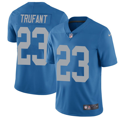 Detroit Lions #23 Desmond Trufant Blue Throwback Men's Stitched Vapor Untouchable Limited Jersey Men's
