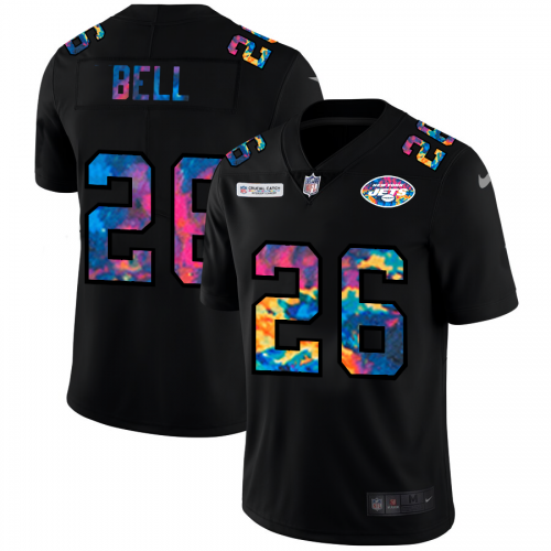 New York New York Jets #26 Le'Veon Bell Men's Multi-Color Black 2020 Crucial Catch Vapor Untouchable Limited Jersey Men's