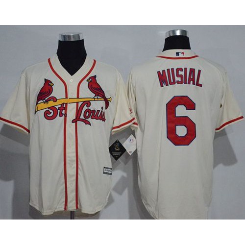 St.Louis Cardinals #6 Stan Musial Cream New Cool Base Stitched Jersey Men's