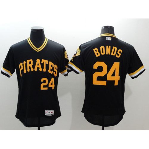 Pittsburgh Pirates #24 Barry Bonds Black Flexbase Authentic Collection Cooperstown Stitched Jersey Men's