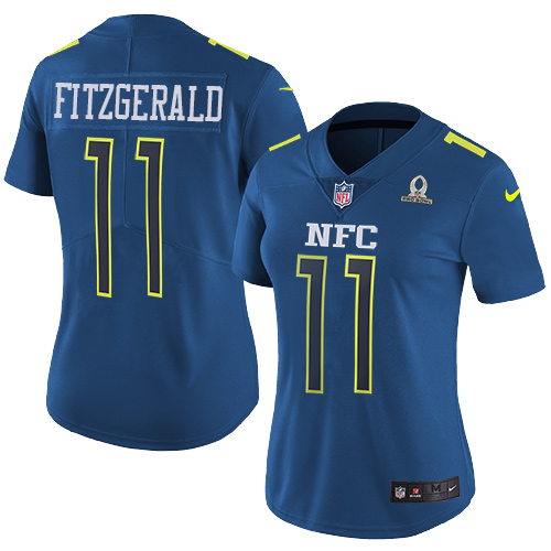 Cardinals #11 Larry Fitzgerald Navy Women's Stitched Limited NFC 2017 Pro Bowl Jersey