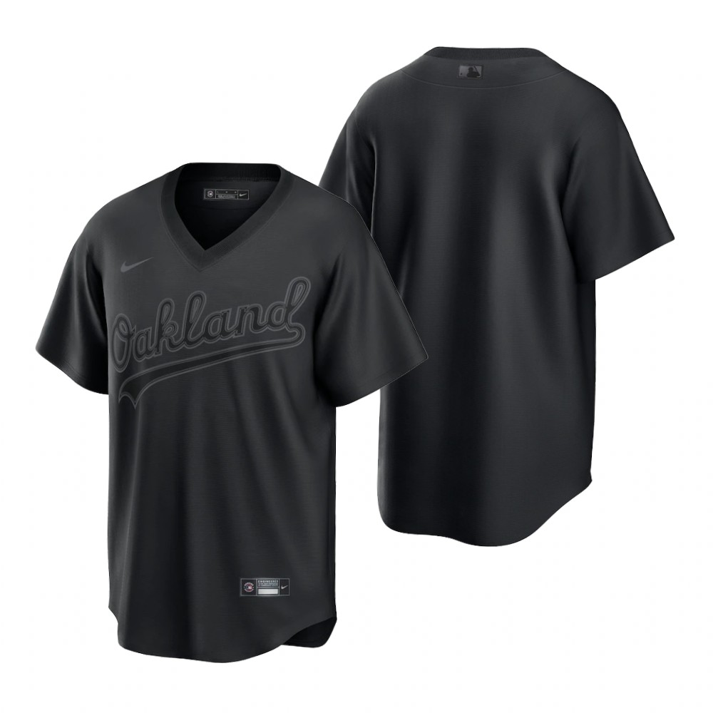 Oakland Athletics Blank Men's Black Pitch Black Fashion Jersey