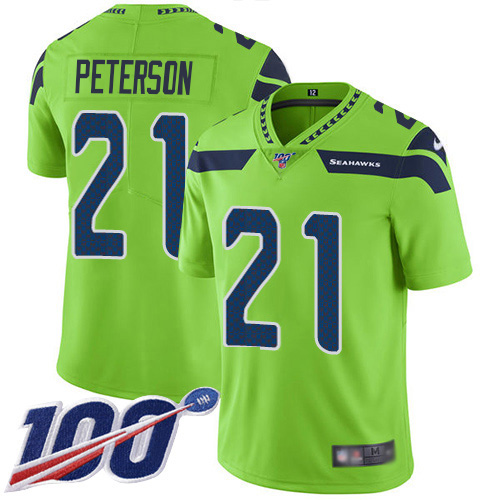 Seattle Seahawks #21 Adrian Peterson Green Men's Stitched Limited Rush 100th Season Jersey Men's