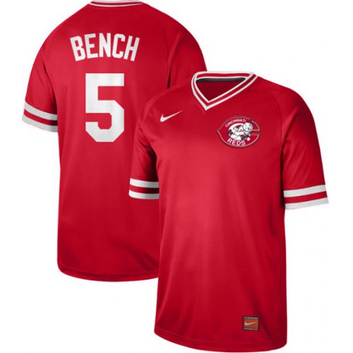 Cincinnati Reds #5 Johnny Bench Red Authentic Cooperstown Collection Stitched Jersey Men's