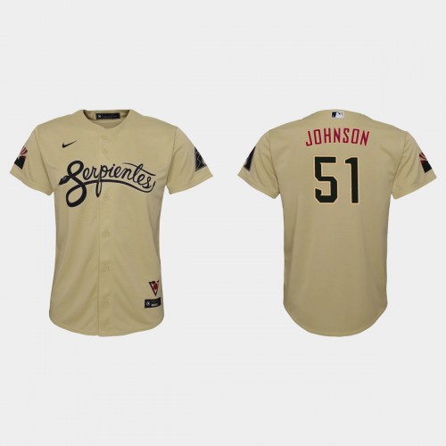 Arizona Arizona Diamondbacks #51 Randy Johnson Youth 2021 City Connect Jersey Gold Youth