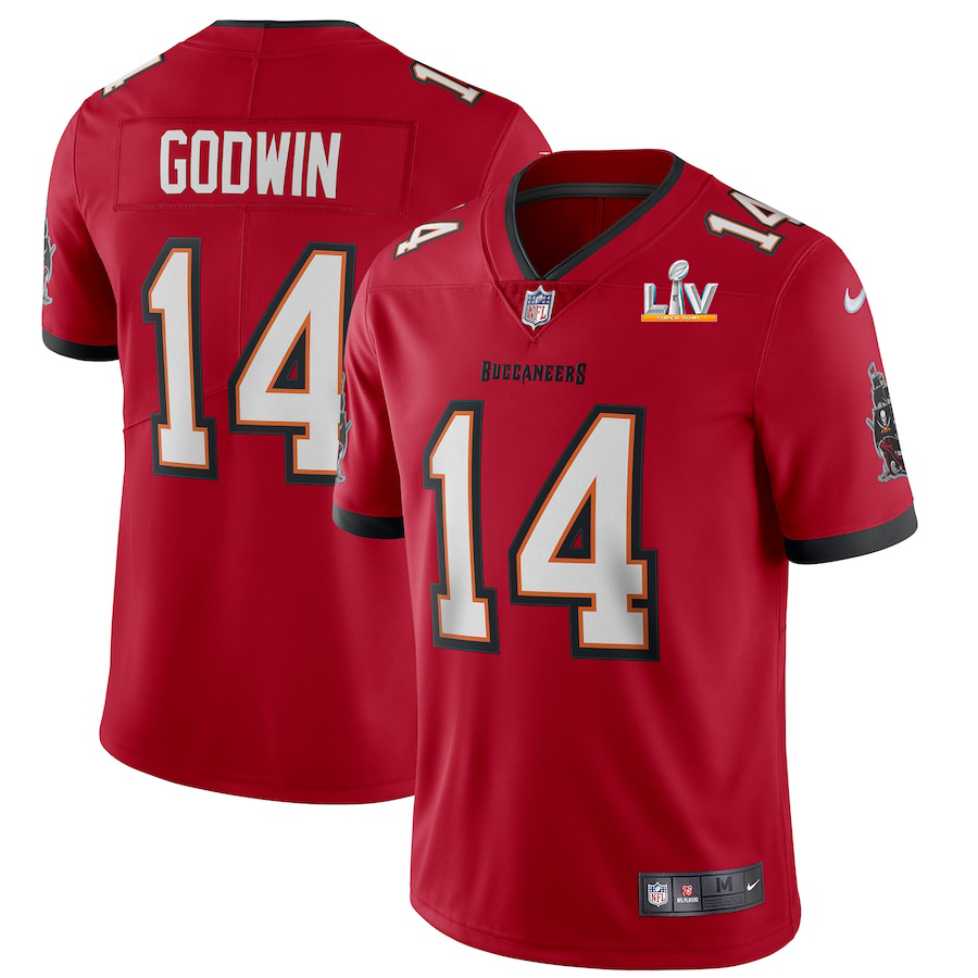 Tampa Bay Buccaneers #14 Chris Godwin Men's Super Bowl LV Bound Red Vapor Limited Jersey