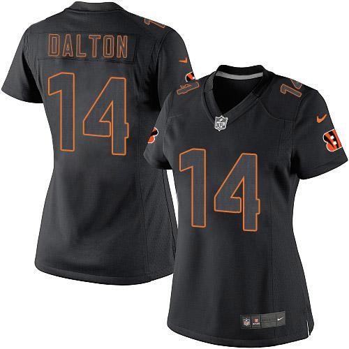 Cincinnati Bengals #14 Andy Dalton Black Impact Women's Stitched Limited Jersey Womens