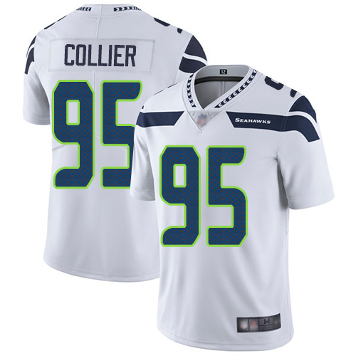 Seattle Seahawks #95 L.J. Collier White Men's Stitched Vapor Untouchable Limited Jersey Men's
