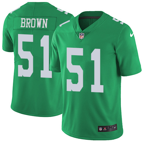 Philadelphia Eagles #51 Zach Brown Green Men's Stitched Limited Rush Jersey Men's