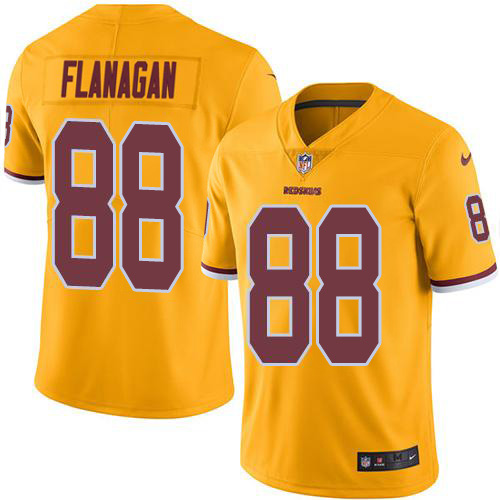 Washington Commanders #88 Matt Flanaga Gold Men's Stitched Limited Rush Jersey Men's