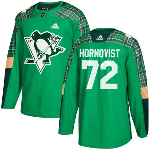 Adidas Pittsburgh Penguins #72 Patric Hornqvist adidas Green St. Patrick's Day Authentic Practice Stitched Jersey Men's