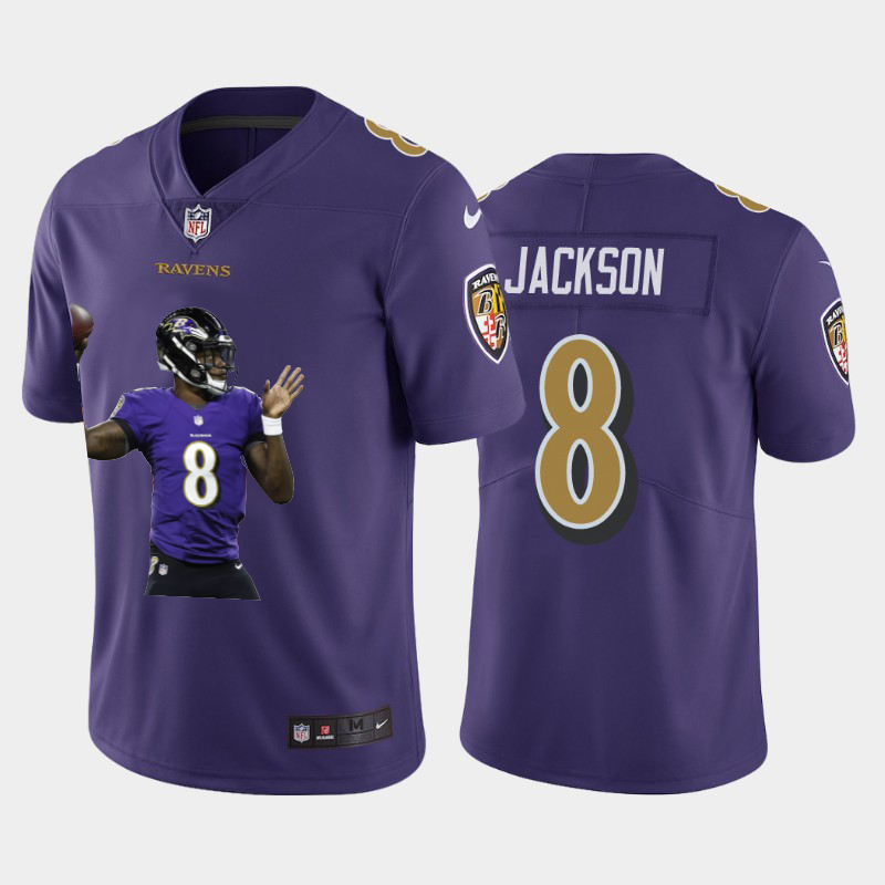 Baltimore Ravens #8 Lamar Jackson Team Hero 7 Vapor Limited Jersey Purple