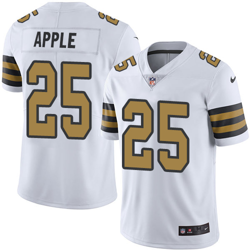New Orleans Saints #25 Eli Apple White Men's Stitched Limited Rush Jersey Men's