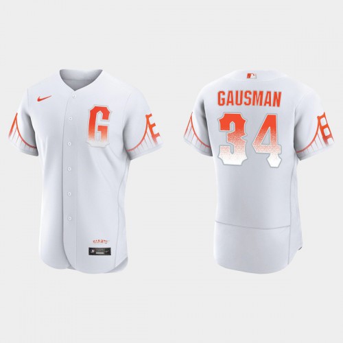 San Francisco San Francisco Giants #34 Kevin Gausman Men's 2021 City Connect Authentic White Jersey Men's