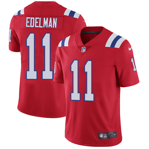 Patriots #11 Julian Edelman Red Alternate Men's Stitched Vapor Untouchable Limited Jersey