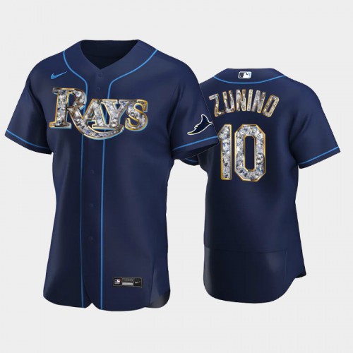 Tampa Bay Tampa Bay Rays #10 Mike Zunino Men's Diamond Edition Jersey - Navy Men's