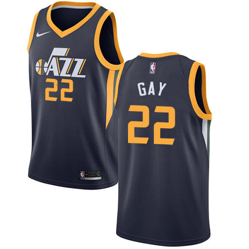 Utah Jazz #22 Rudy Gay Navy Womens Swingman Icon Edition Jersey Womens