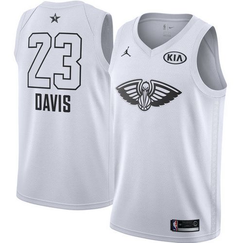 New Orleans Pelicans #23 Anthony Davis White Jordan Swingman 2018 All-Star Game Jersey Mens