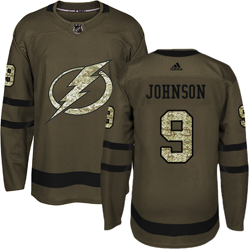 Adidas Tampa Bay Lightning #9 Tyler Johnson Green Salute to Service Stitched Youth Jersey Youth