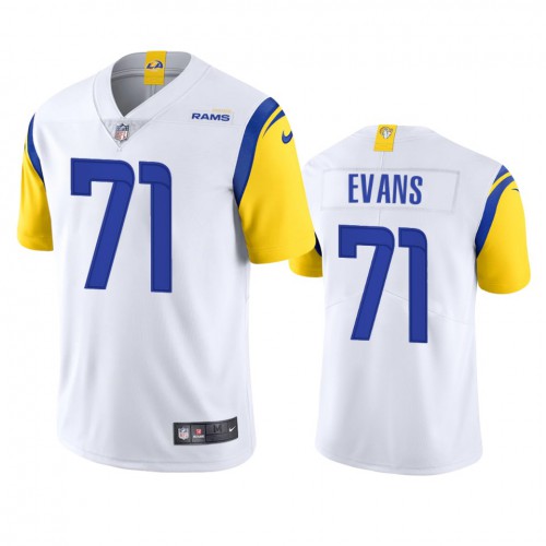 Los Angeles Los Angeles Rams #71 Bobby Evans Men's Alternate Vapor Limited Jersey - White Men's