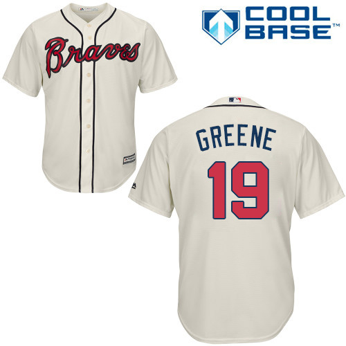 Atlanta Braves #19 Shane Greene Cream New Cool Base Stitched Jersey Men's