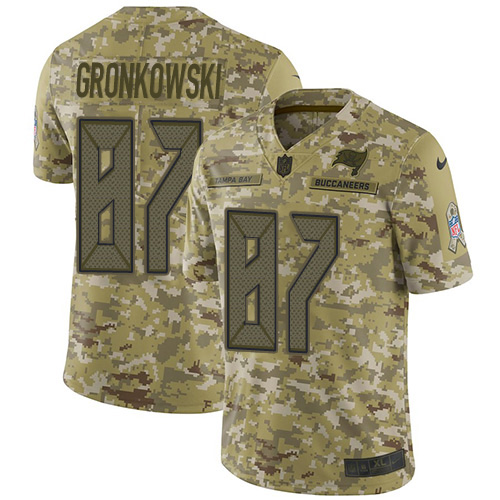 Buccaneers #87 Rob Gronkowski Camo Youth Stitched Limited 2018 Salute To Service Jersey