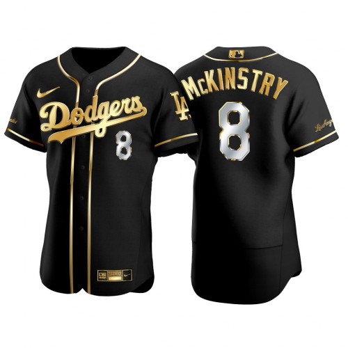 Los Angeles Los Angeles Dodgers #8 Zach McKinstry Men's Authentic 2021 Gold Program Jersey Black Men's