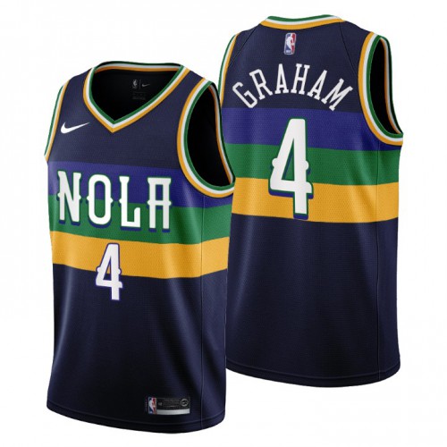 New Orleans Pelicans #4 Devonte Graham Mens 2022-23 City Edition Jersey - Cherry Blossom Navy Mens