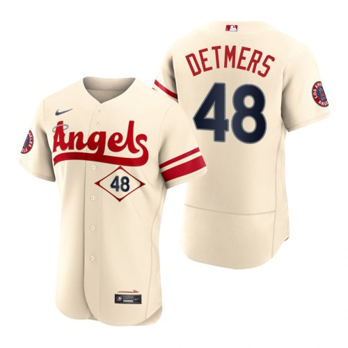 Los Angeles Los Angeles Angels #48 Reid Detmers Cream Men's Authentic 2022 City Connect Jersey Men's
