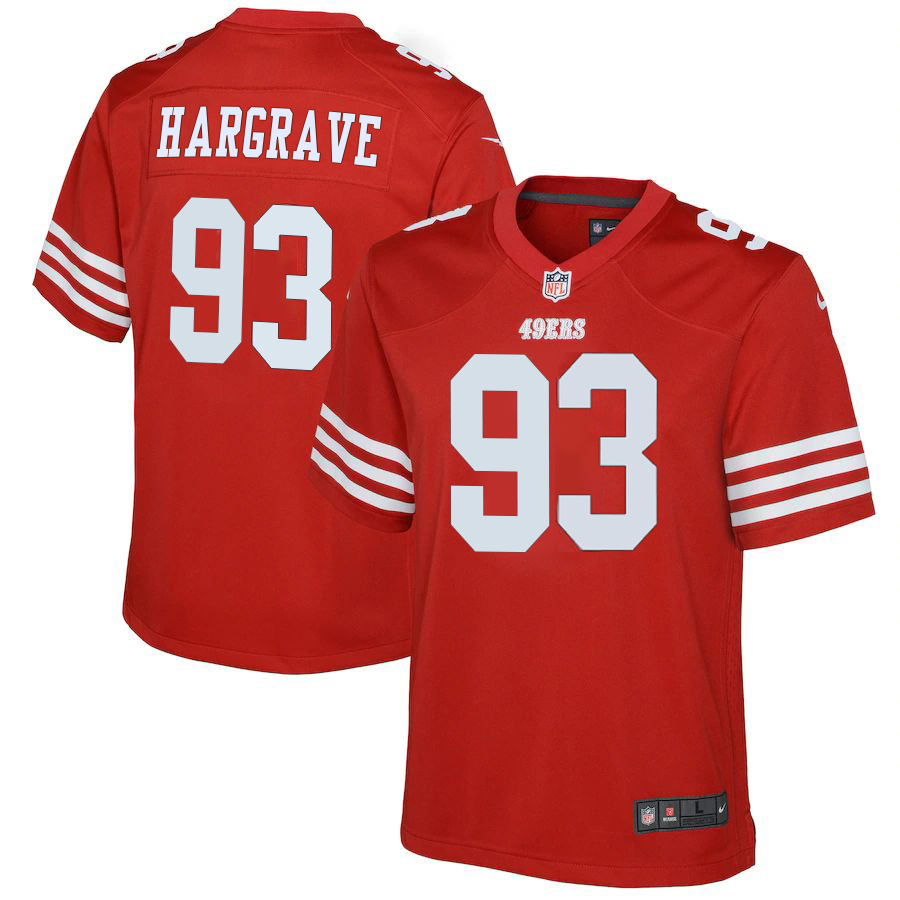 San Francisco 49ers #93 Javon Hargrave Scarlet Youth 2022-23 Game Jersey