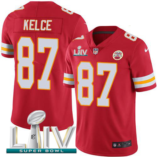 Chiefs #87 Travis Kelce Red Super Bowl LIV 2020 Team Color Youth Stitched Vapor Untouchable Limited Jersey