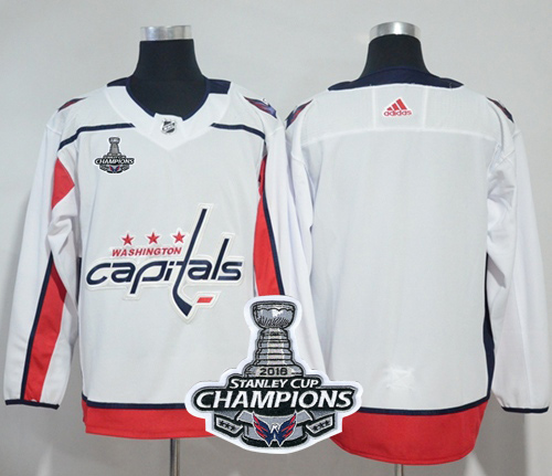 Adidas Capitals Blank White Road Authentic Stanley Cup Final Champions Stitched Jersey
